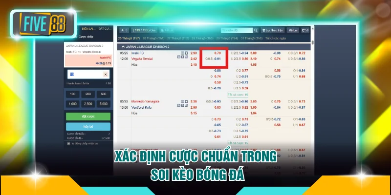 Mẹo Soi Kèo Bóng Đá FIVE88 Chuẩn Xác Cho Mọi Hội Viên 3 Xác định cược chuẩn trong soi kèo bóng đá